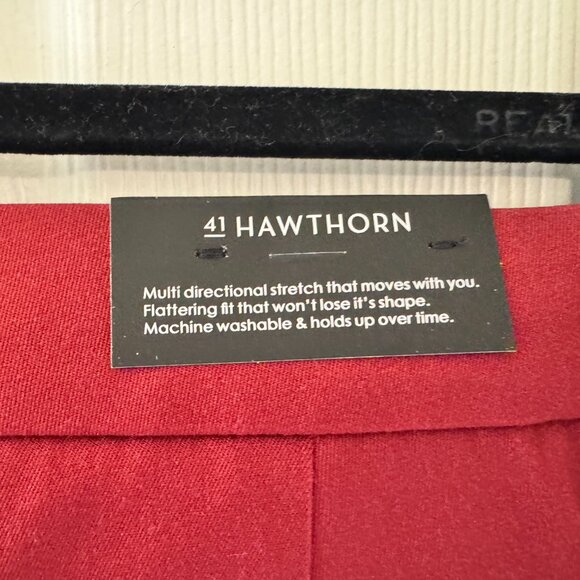 41 Hawthorn Becca Straight Leg Adjustable Hem Pant - Burgundy - Picture 4 of 6